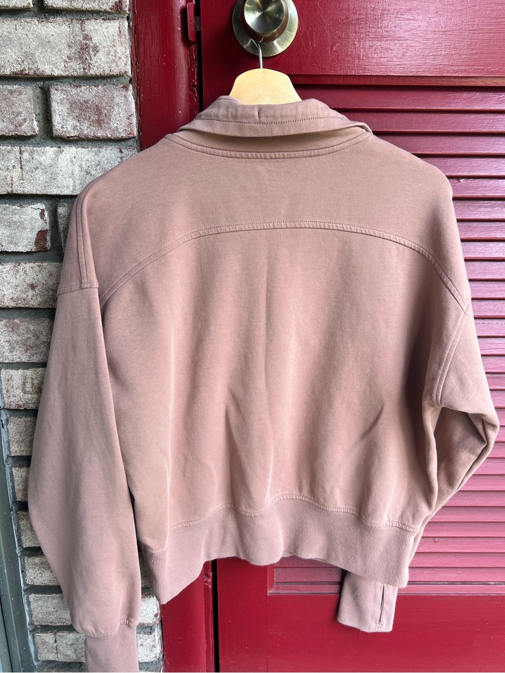 Old Navy Activewear Dynamic Fleece Rose Dust Half-Zip Pullover Sweatshirt Large - Picture 6 of 10